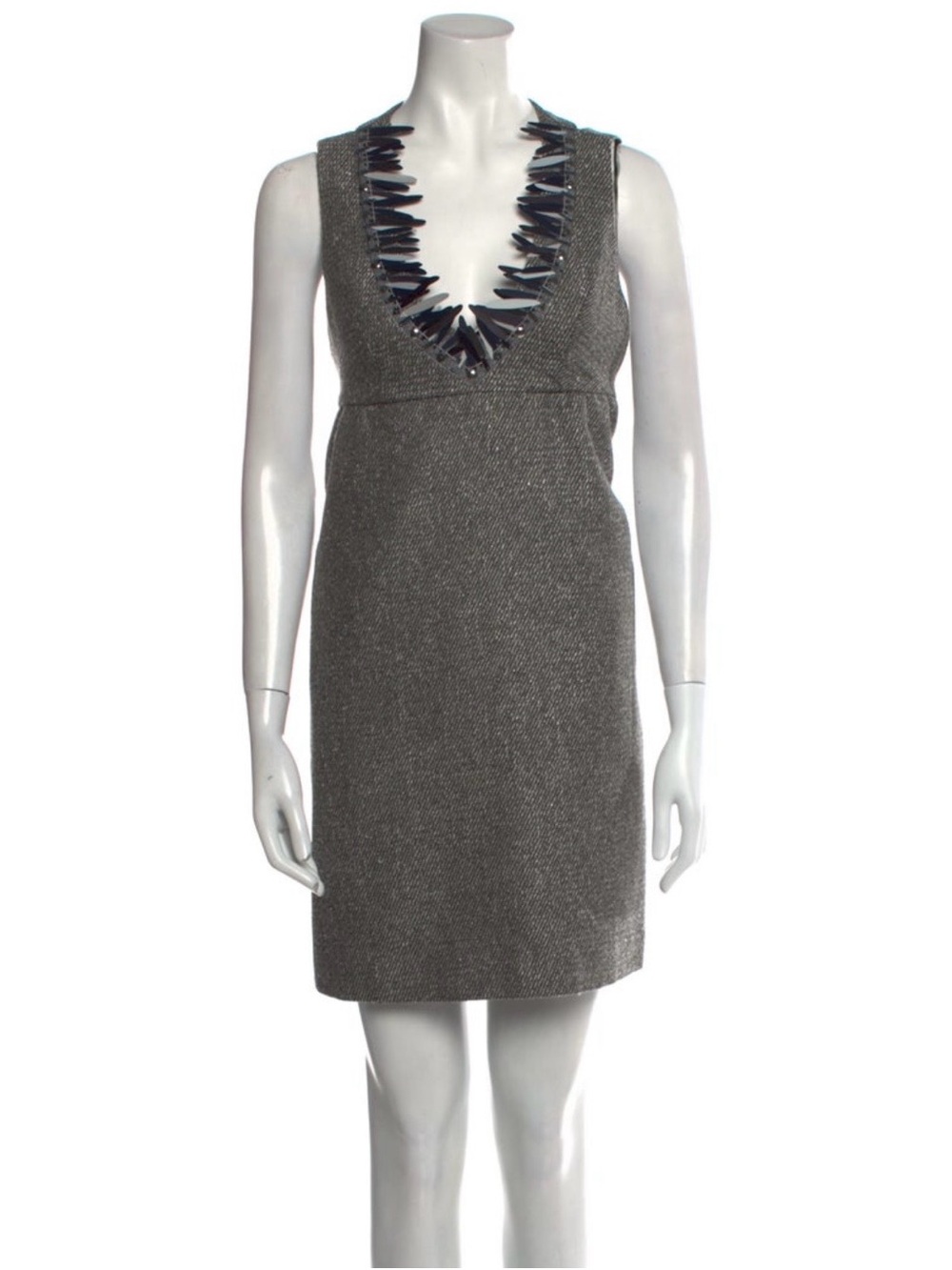 Anna Sui Gray Tweed Mini Dress with pockets